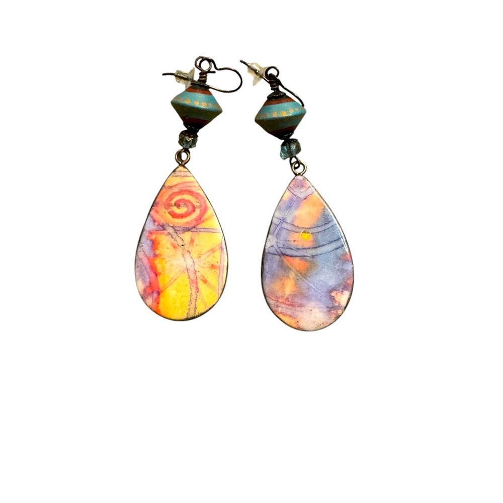 Earrings | Gems Turquoise Dangle Set New No Tags Colors Western Boho Style